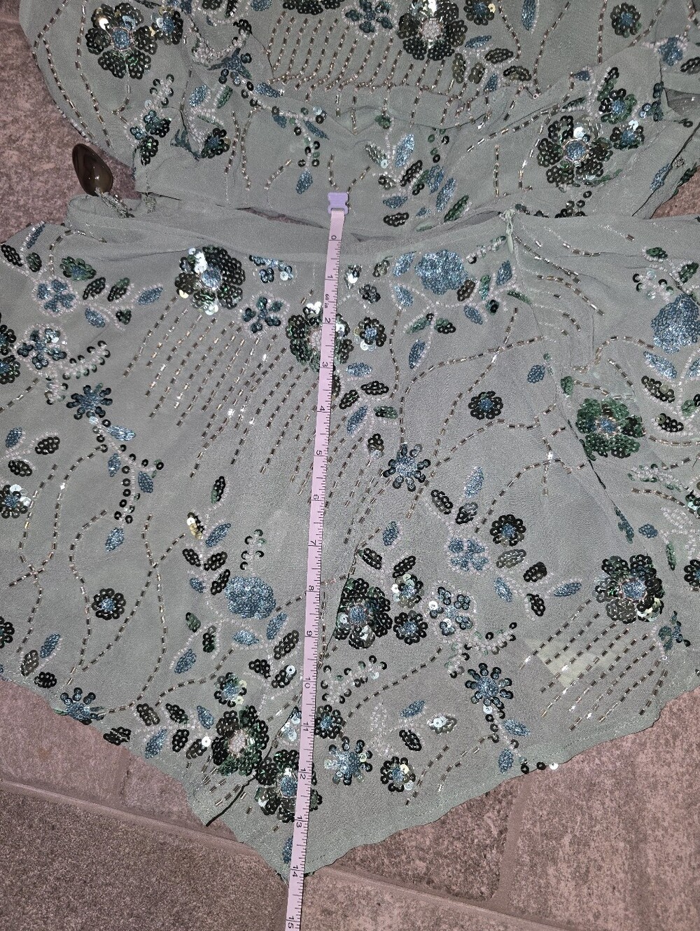 NWT Peppermayo Aletta Sequin One Shoulder Mini Dress Green Fairy Whimsy 4 S M - Picture 10 of 12